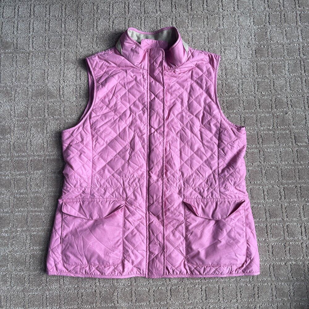 Peter Millar Crown Sport Addison Quilted Vest Women's L Pink Lifestyle Golf